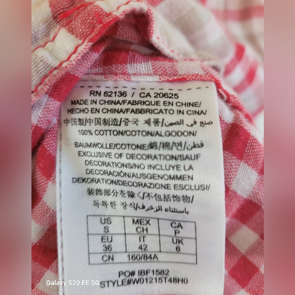 Guess Western Red and White Plaid Button Down Shirt - Picture 4 of 9